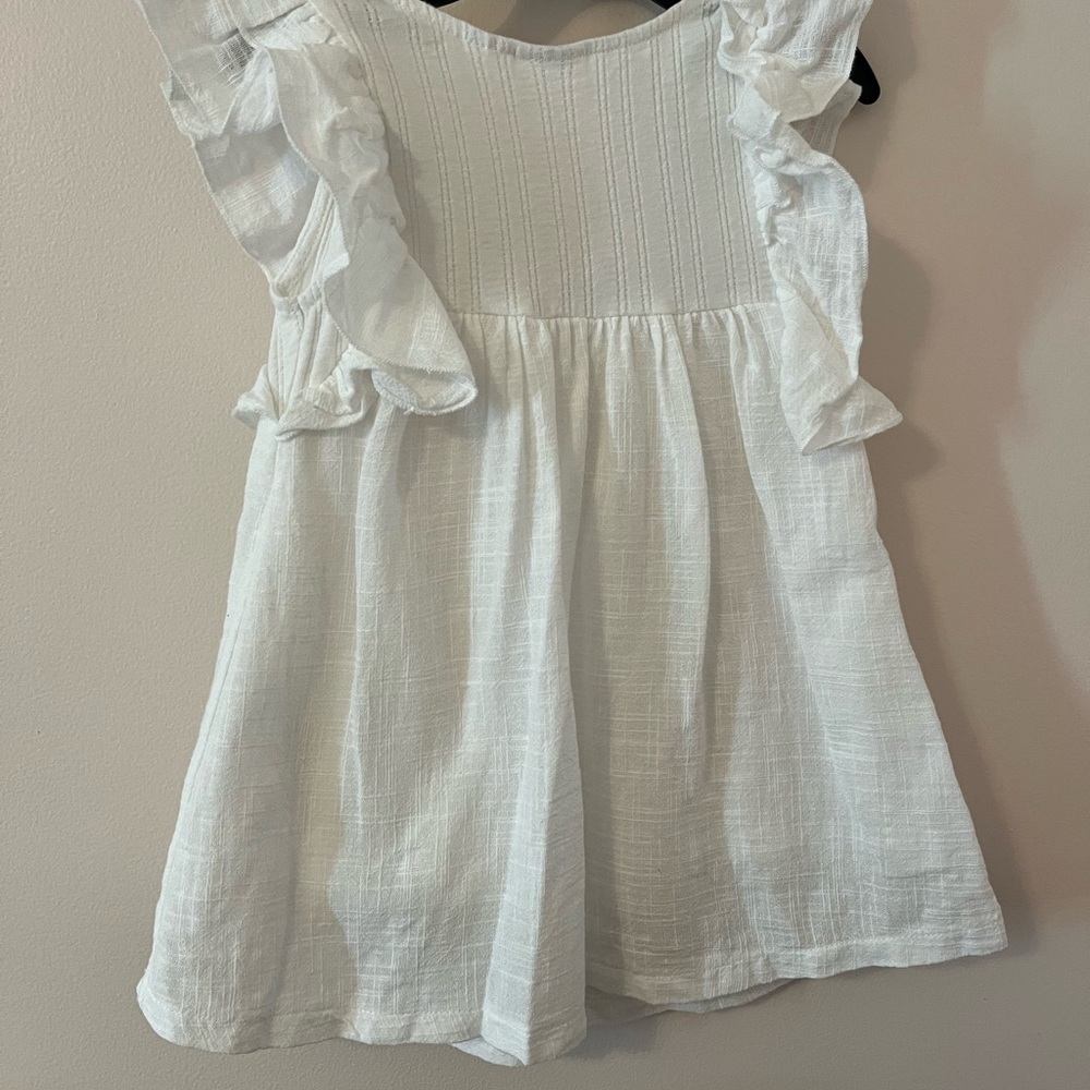 Zara white ruffle dress 2-3T